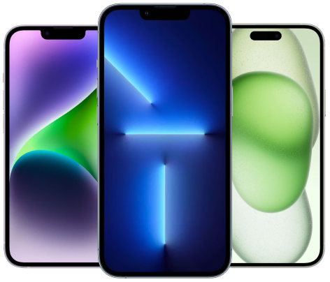 Trzy smartfony iPhone